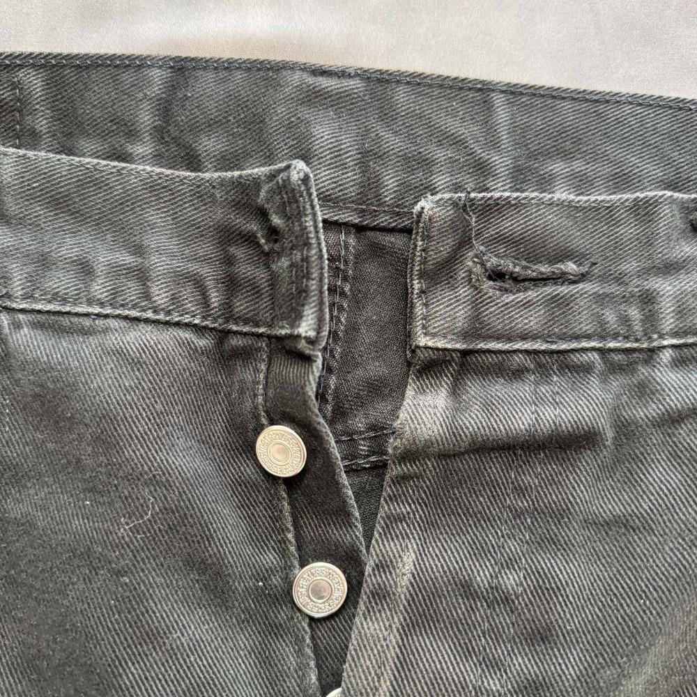 Levis 501 Vintage 90s Mens 32x30 Faded Black Straight Leg Made in USA Jeans - Picture 7 of 13